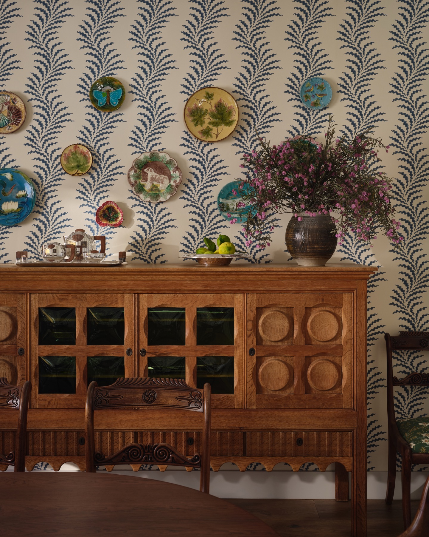 Antique chair detail — sourcing for Montecito Residence